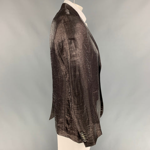 JOHN RICHMOND The Blitz Size 42 Brown Metallic Peak Lapel Sport Coat