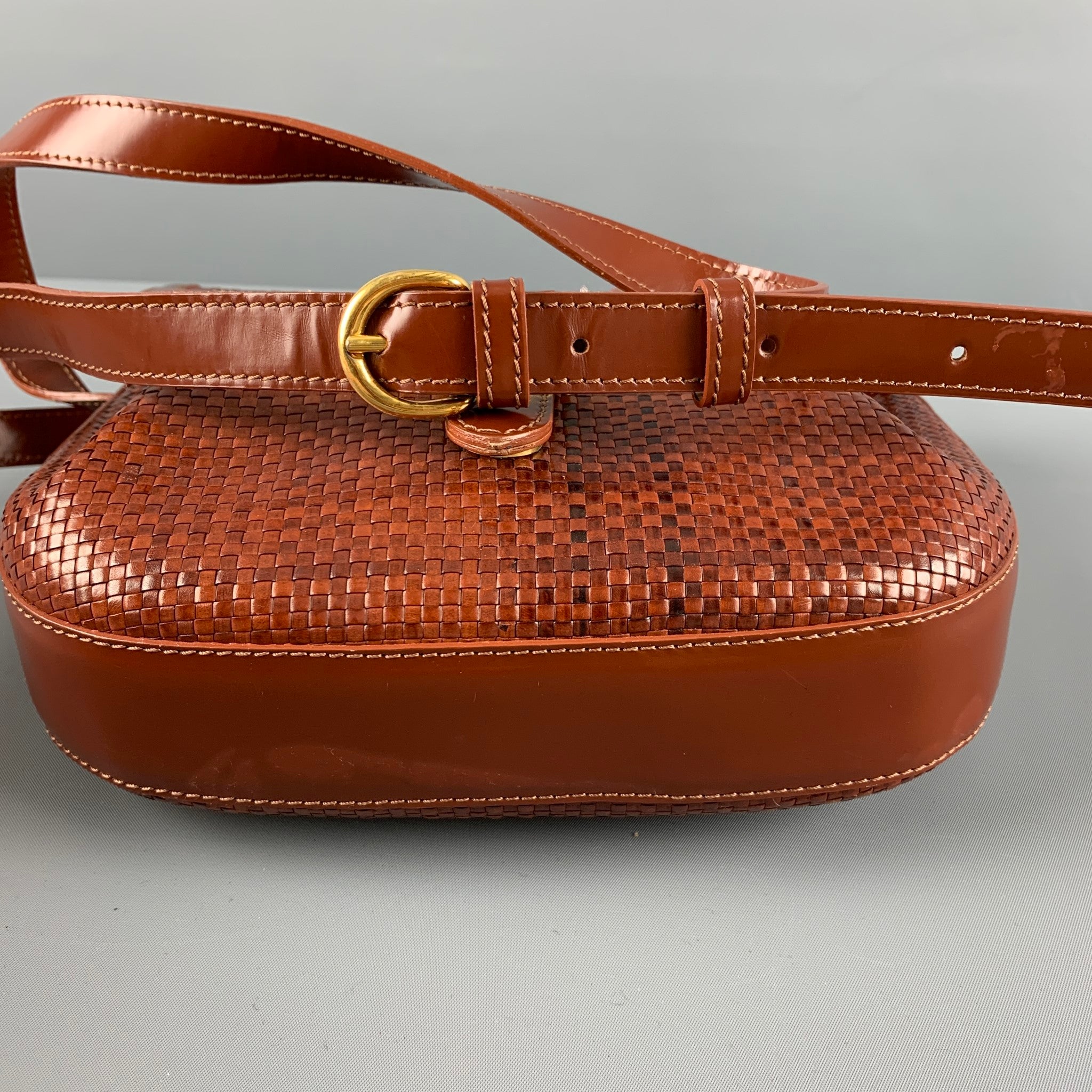 BALLY Brown Woven Leather Cross Body Handbag & Leather Goods – Sui