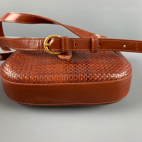 BALLY Brown Woven Leather Cross Body Handbag & Leather Goods