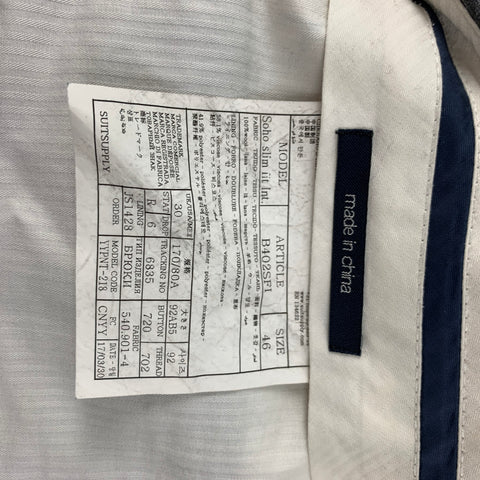 SUIT SUPPLY Size 36 Light Gray Wool Notch Lapel Suit