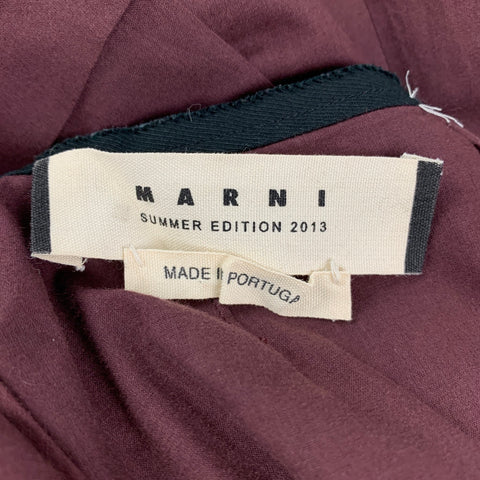 MARNI SS 13 Size 4 Burgundy Cotton Sleeveless 2 Piece Dress Set
