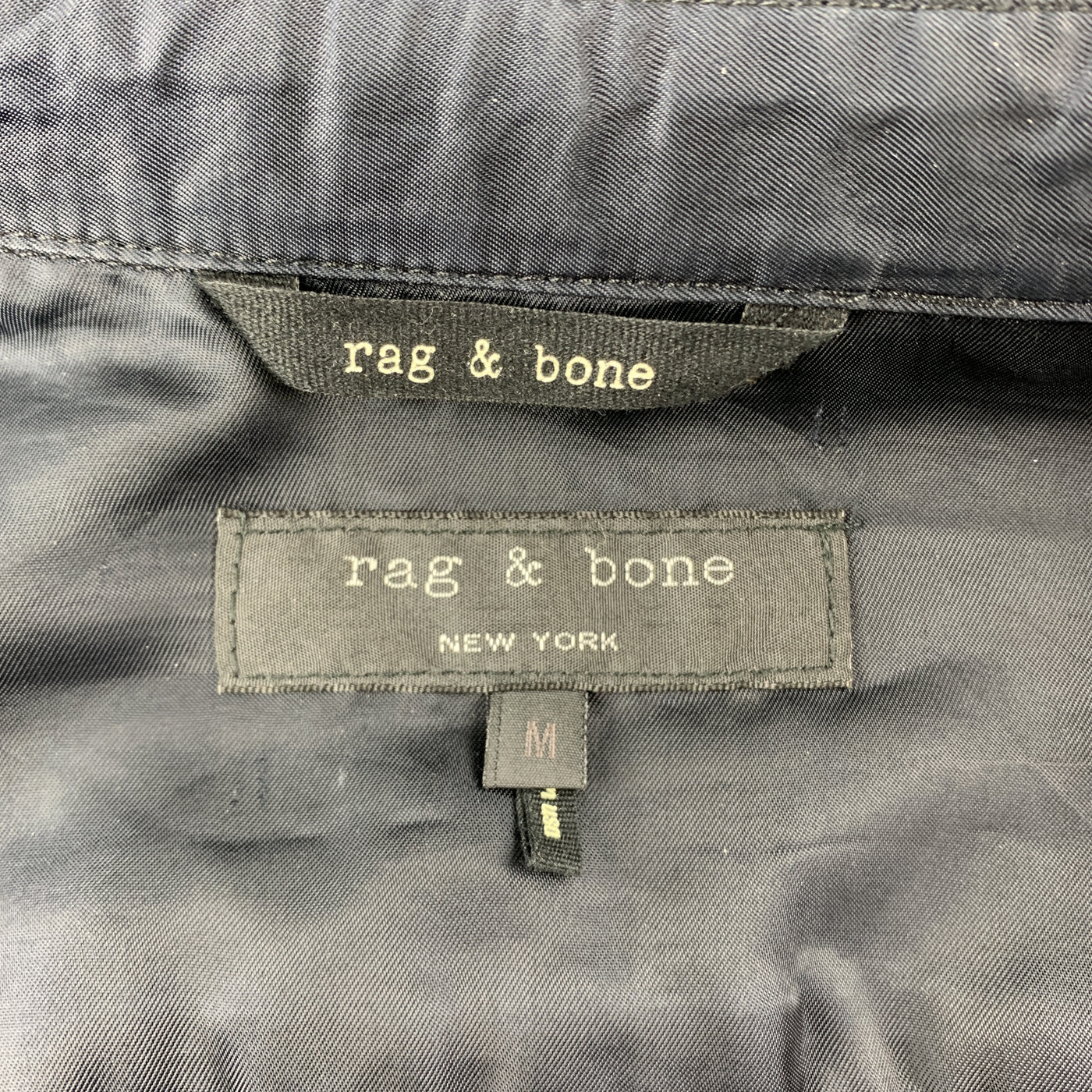 RAG & BONE Size M Black Solid Cotton / Polyester Zip & Snaps Jacket