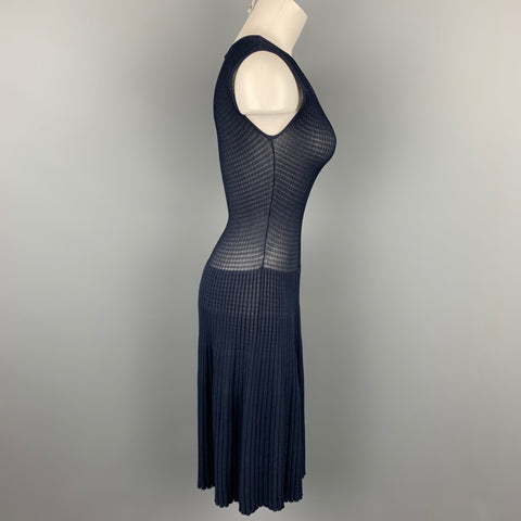ARMANI COLLEZIONI Taille 2 Robe de cocktail sans manches en viscose / polyester marine