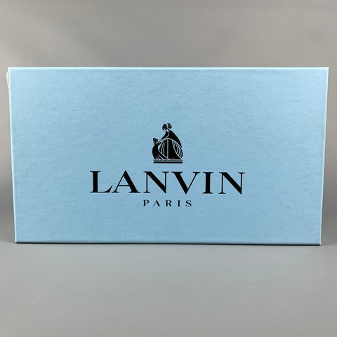 LANVIN Taille 8 Chaussures à lacets en cuir grainé noir