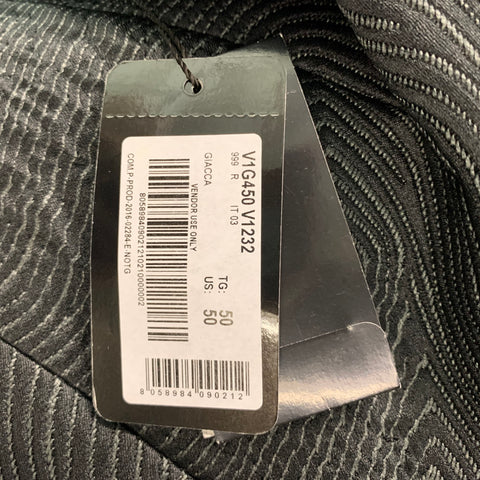 EMPORIO ARMANI Size 40 Black Grey Jacquard Polyester Blend Sport Coat