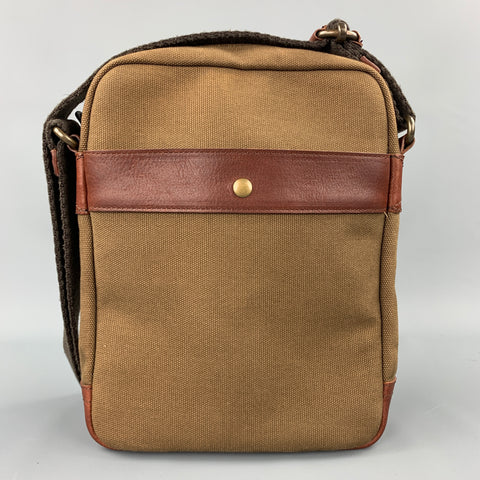 WILL Sac bandoulière en toile avec bordure en cuir olive