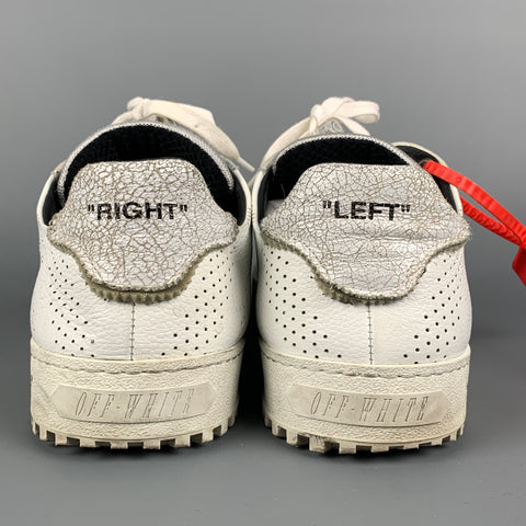 OFF-WHITE C/O VIRGIL ABLOH Helvetica Size 12 White Leather Lace Up Sneakers