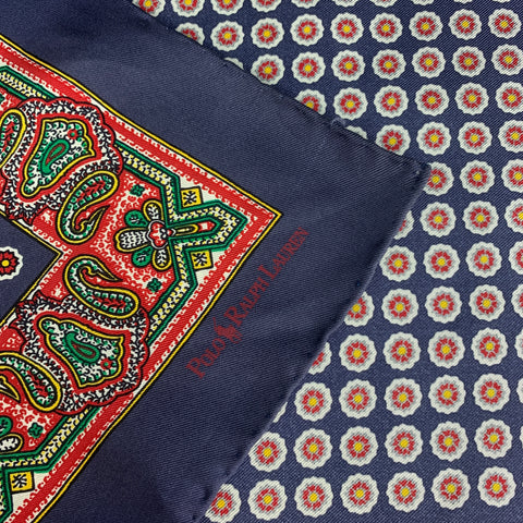 POLO by RALPH LAUREN Navy Red Print Pocket Square