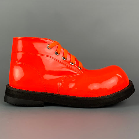 CUSTOM MADE Taille 11 Bottes à lacets en toile enduite orange