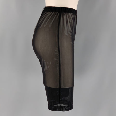 DAVID KOMA Talla 10 Pantalones cortos transparentes de poliéster y elastano negros