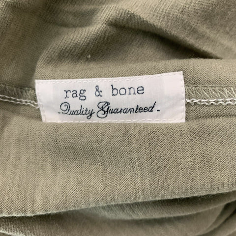 RAG &amp; BONE Camiseta color salvia de lana lisa con cuello redondo Talla L