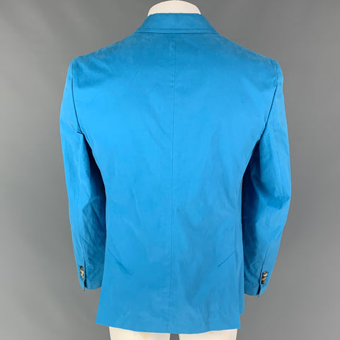 MARC JACOBS Size 42 Blue Cotton Notch Lapel Sport Coat