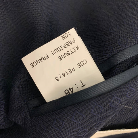 MAISON KITSUNE Size 36 Navy Rhombus Wool Mohair Double Breasted Suit