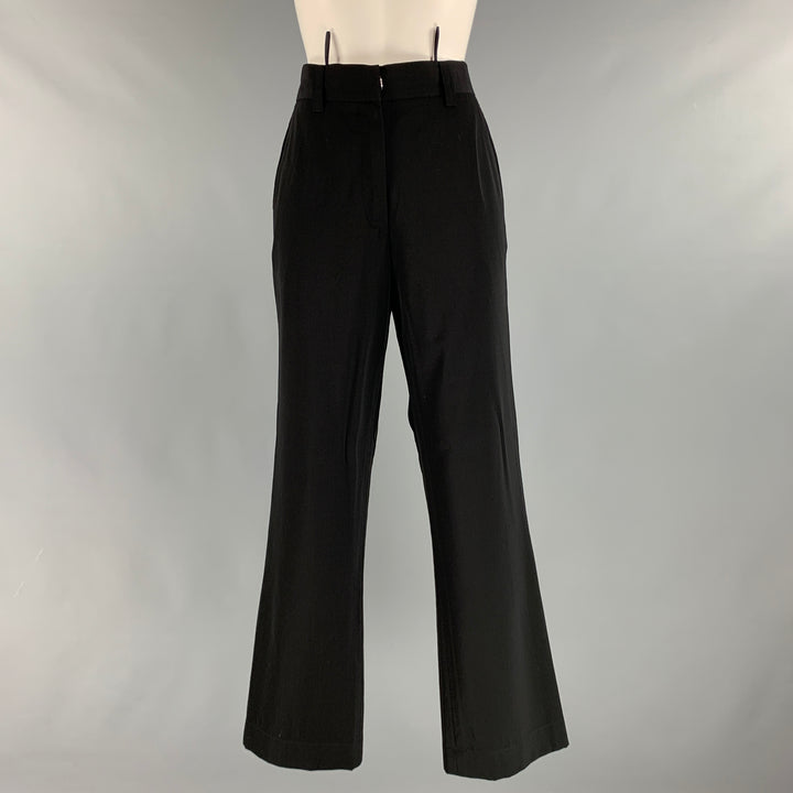 JIL SANDER Size 6 Black Silk Single Breasted Pants Suit