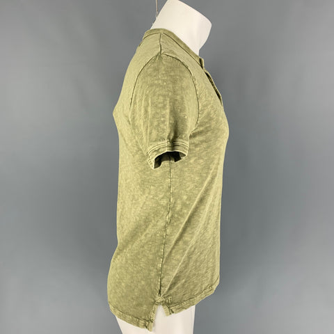 FRYE Size XS Green Heather Cotton Henley T-shirt