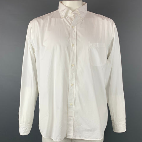 45rpm Size XL White Cotton Button Down Long Sleeve Shirt