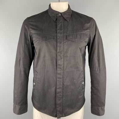 RAG & BONE Size M Black Solid Cotton / Polyester Zip & Snaps Jacket