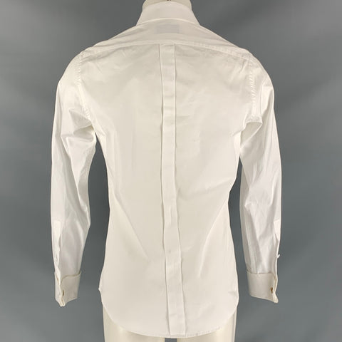 CH by CAROLINA HERRERA Size M White Solid Cotton French Cuff  Long Sleeve Shirt