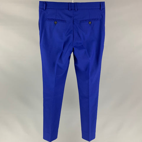 THE KOOPLES Size 36 Royal Blue Wool Notch Lapel Fitted Suit