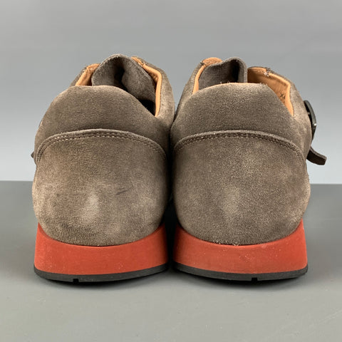 EMPORIO ARMANI Size 9.5 Grey Taupe Sneakers