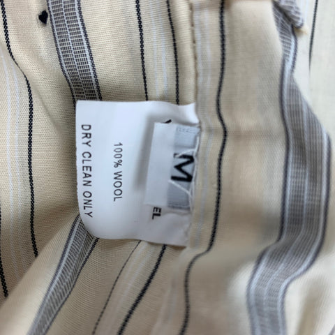 YIGAL AZROUEL Size M Navy Beige Contrast Stitch Wool Buttoned Vest