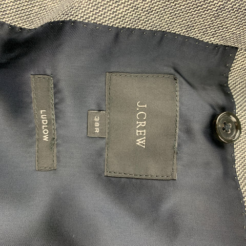 J. CREW Ludlow Size 38 Regular Grey Nailhead Linen / Cotton Notch Lapel Suit