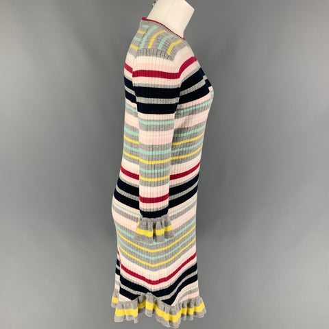 TED BAKER Size M Multi-Color Cotton Polyester Stripe Long Sleeve Dress