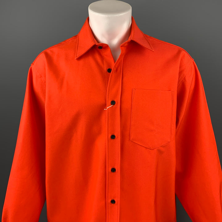 ACNE STUDIOS Size S Orange Cotton / Polyester Oversized Long Sleeve Shirt