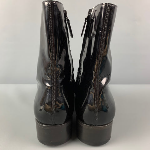DSQUARED2 Size 12 Black Side Zipper Ankle Boots