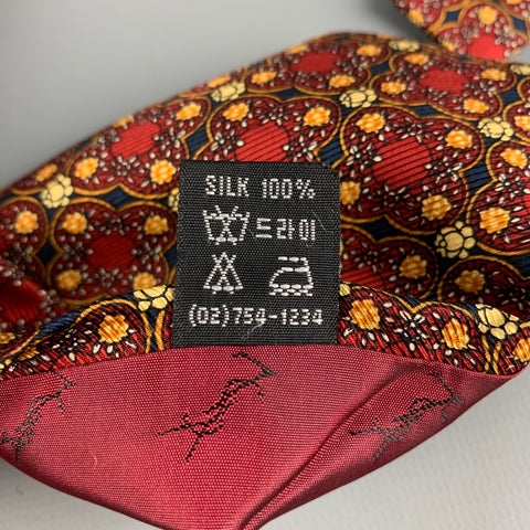 YVES SAINT LAURENT Shinsegoe's Multi-Color Abstract Floral Silk Tie