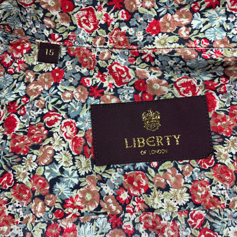 LIBERTY OF LONDON Size M Burgundy Floral Cotton Button Up Long Sleeve Shirt