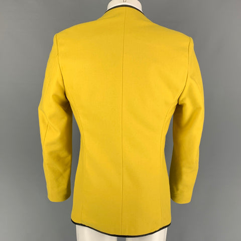 Vintage THIERRY MUGLER Size 40 Yellow Wool Collarless Jacket