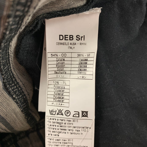 TOM REBL Size 30 Grey Black Stripe Cotton Drop-Crotch Shorts