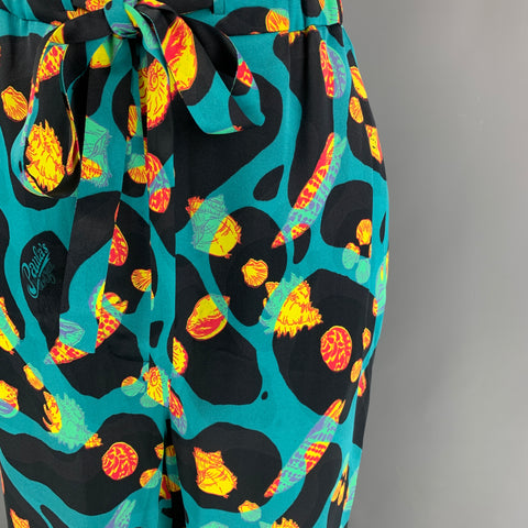 LOEWE Size XS Multi-Color Viscose Shell Print Drawstring Casual Pants