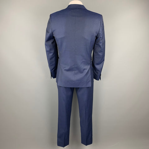 PAUL SMITH Size 40 Navy Woven Wool Peak Lapel Tuxedo