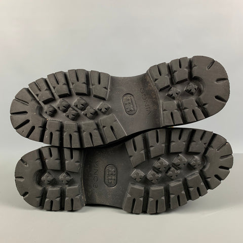 VINCE -Raider- Talla 9 Botas con cremallera de cuero de tejidos mixtos negros