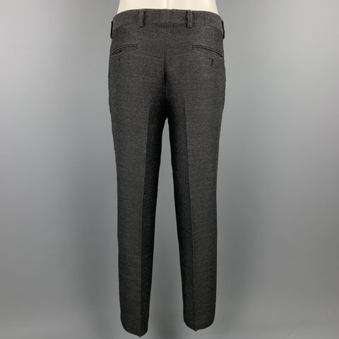 EMPORIO ARMANI Size 38 Charcoal Ombre Polyester Blend Asymmetrical Suit