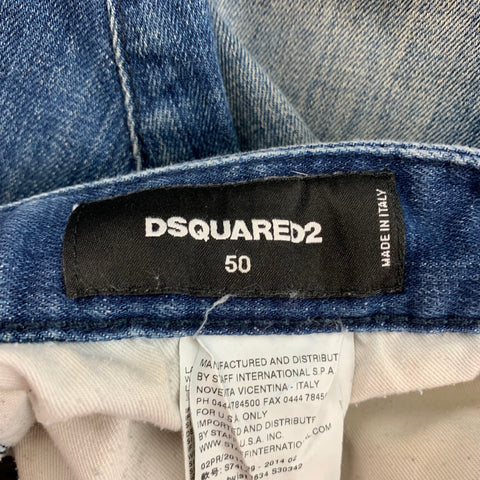 DSQUARED2 Size 34 Blue Washed Cotton Skinny Jeans
