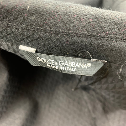 DOLCE & GABBANA Size 38 Black Textured Wool Blend Peak Lapel Sport Coat