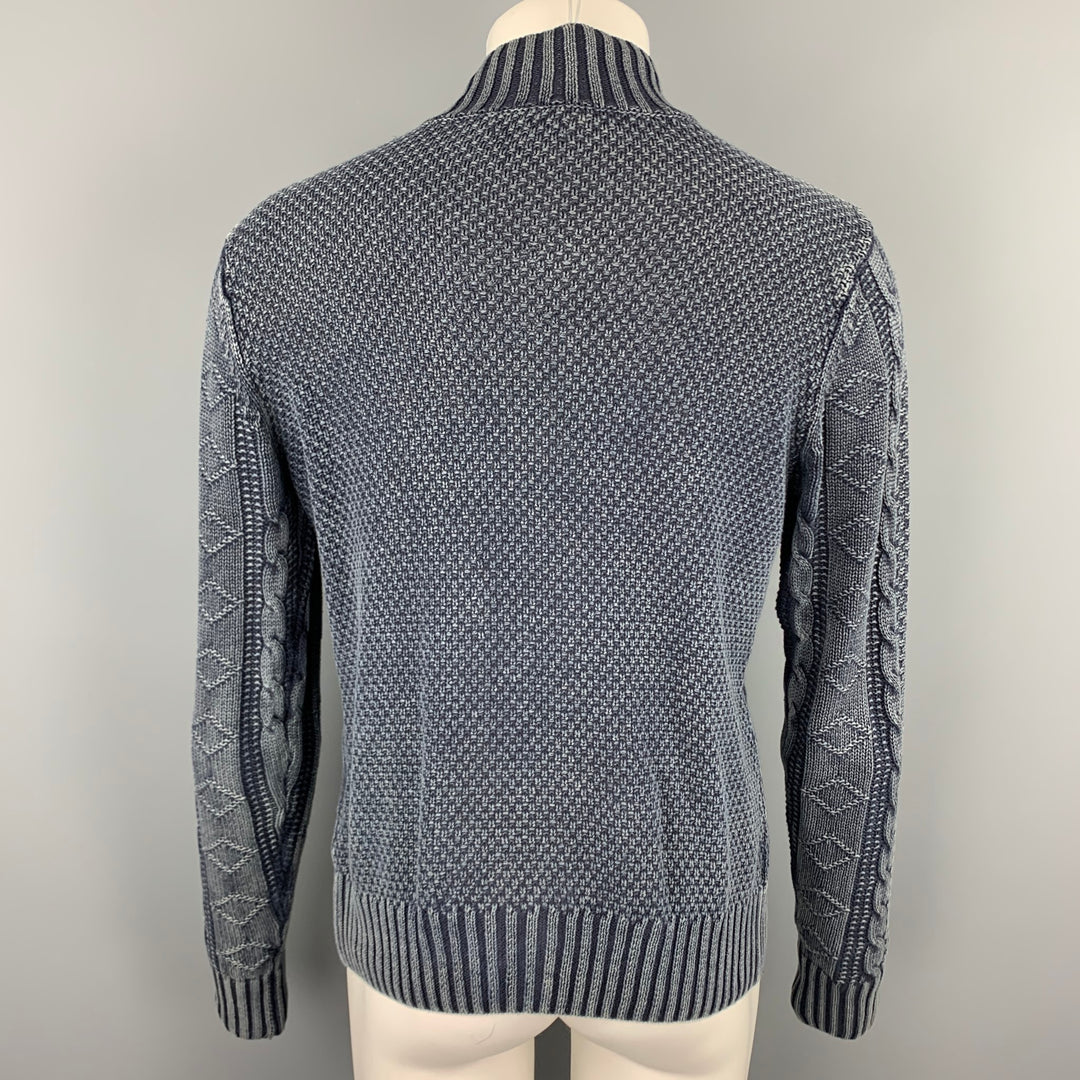 CARBON2COBALT Taille S Cardigan Zippé en Lin/Coton Lavé Gris