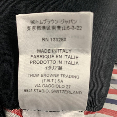 THOM BROWNE Taille 0 Pantalon habillé taille haute à carreaux en laine et polyester gris noir