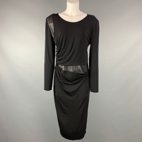 GIORGIO ARMANI Size 12 Black Viscose Leather Cocktail Dress – Sui Generis Designer Consignment