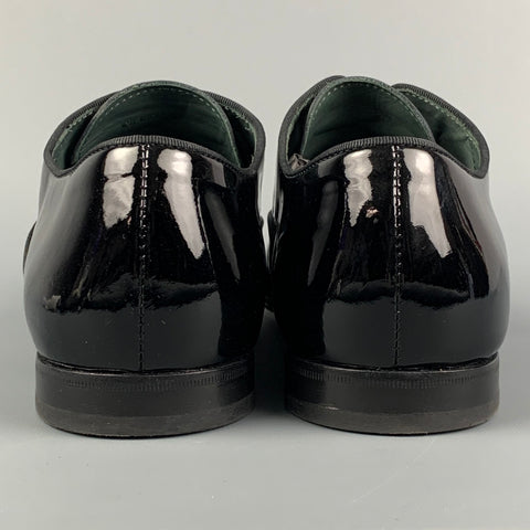 LANVIN Taille 10 Chaussures à lacets en cuir noir