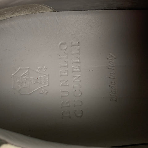 BRUNELLO CUCINELLI Talla 10 Zapatos bajos con cordones de cuero blanco