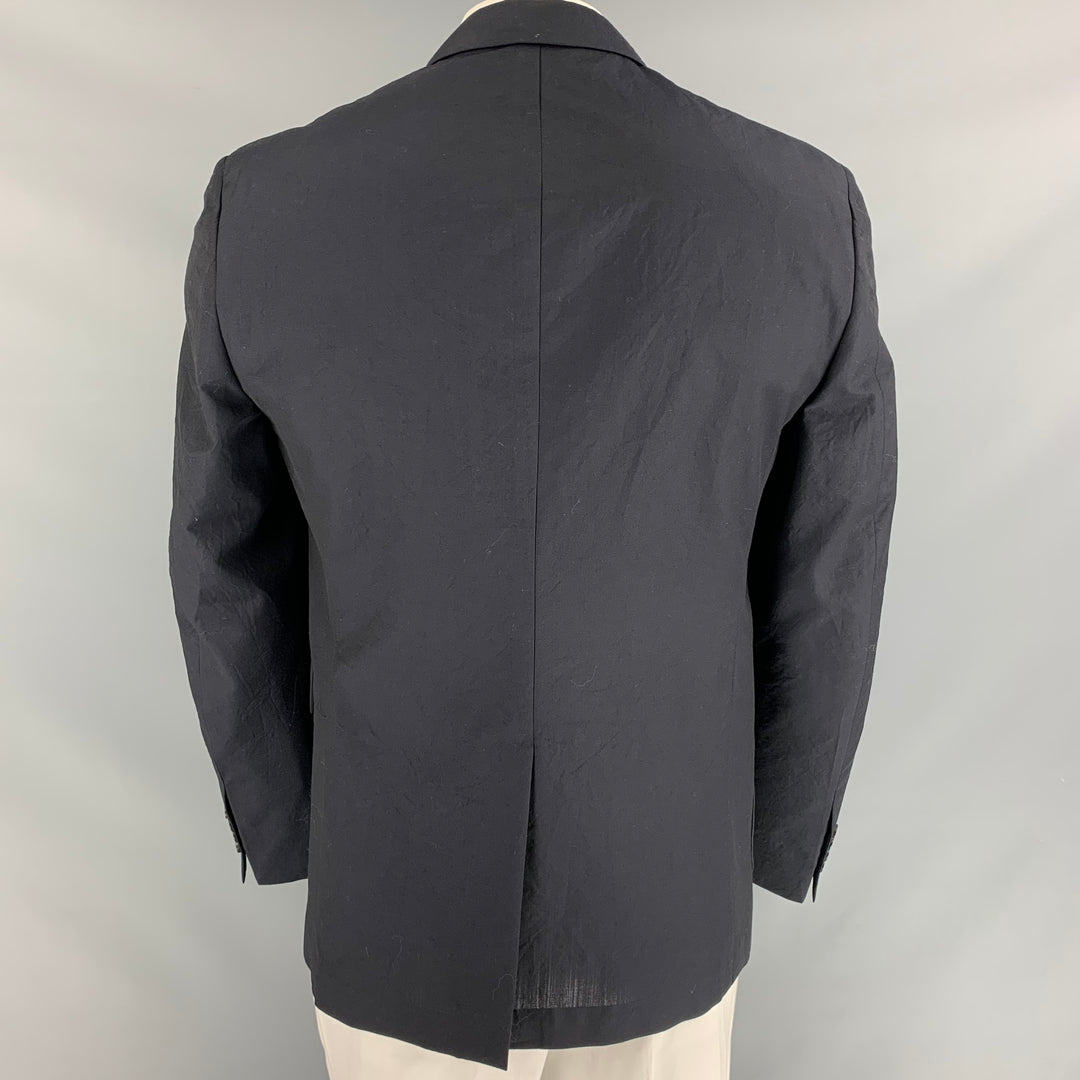 WOOSTER + LARDINI Size 42  Navy Wrinkled Wool Notch Lapel Sport Coat