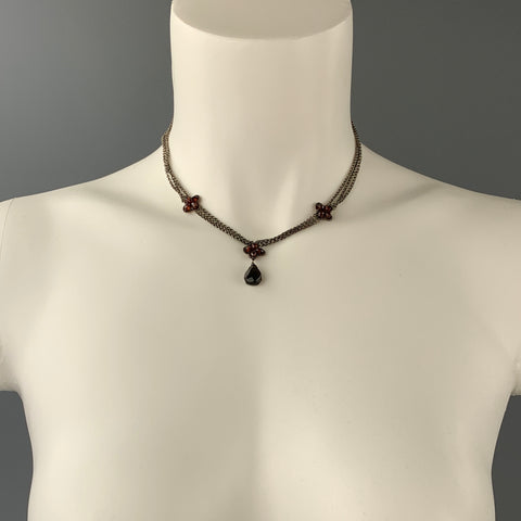 VINTAGE Caramel Silver Pendant Necklace