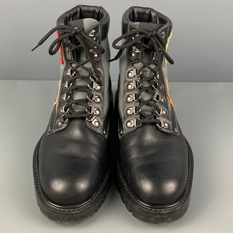 LOUIS VUITTON Talla 6.5 Botas Metropolis Ranger de cuero con parches negros