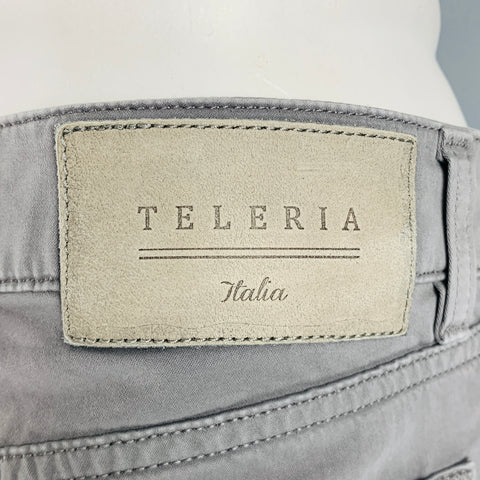 TELERIA ZED Size 34 Grey Cotton Elastane Jean Cut Casual Pants