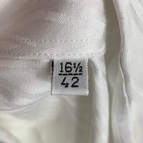 VERSACE COLLECTION Size L White Geometric Cotton French Cuff Long Sleeve Shirt