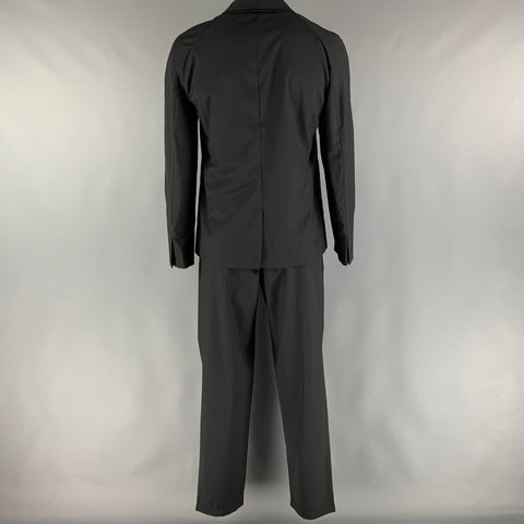 EMPORIO ARMANI  Size 44 Black Solid Wool Silk Shawl Collar 38 33 Suit